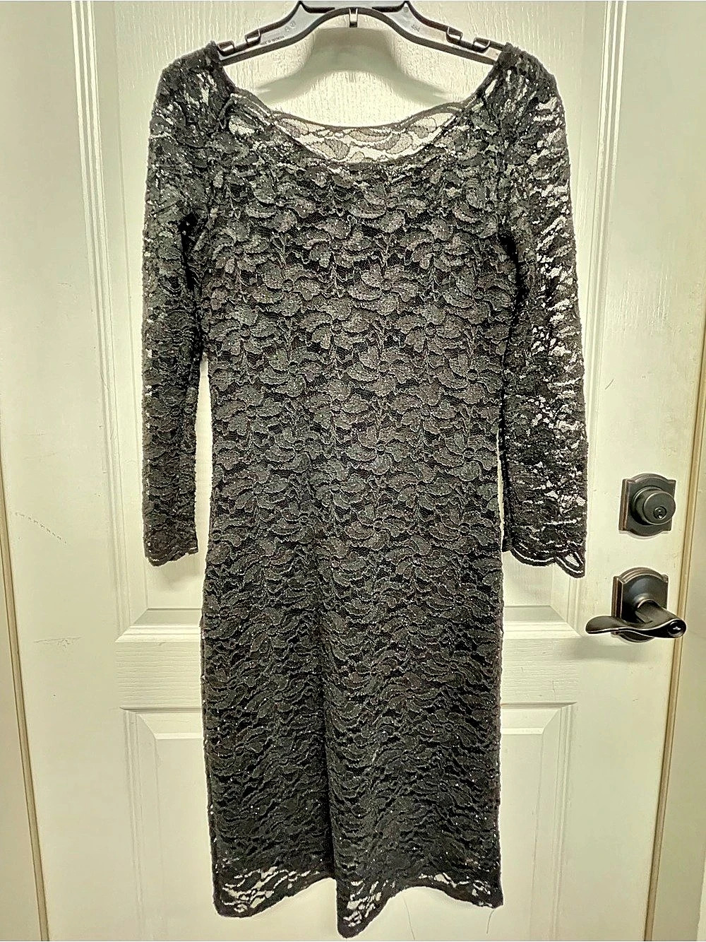 ONYX Nite Black Lace Midi Dress Size 8 Like New
